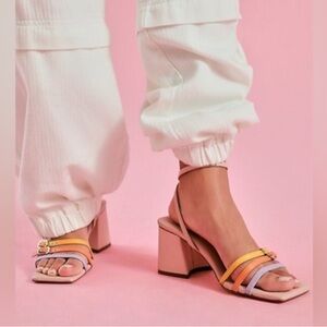 Free People Nikki Strappy Black Heel Sandals NEW